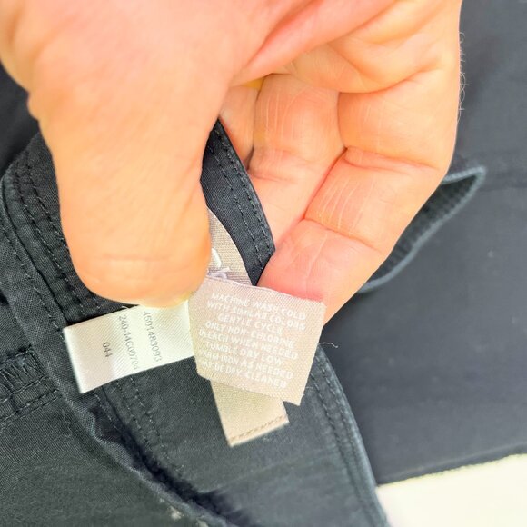 Chico's Size 2 (L) Black Cotton Pants Roll Tab Cuffs - Picture 8 of 9